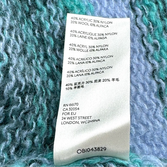 FREE PEOPLE Striped Wool Knit Blend Slouchy Cowl Neck Tunic/Sweater - Picture 10 of 12